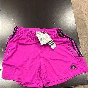 adidas Hot Pink Women's 3-Stripe Athletic Shorts